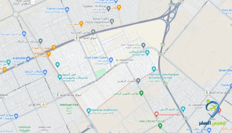 صورة لخريطة حي القادسية